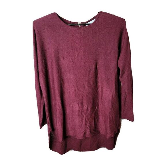 Vass Joan Vass New Red Wine Heather Sweater Size XL Cashmere NWT t74 - Picture 1 of 7